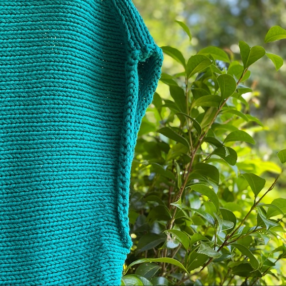 Moth Anthropologie Short Sleeved Teal Sweater - Picture 5 of 11